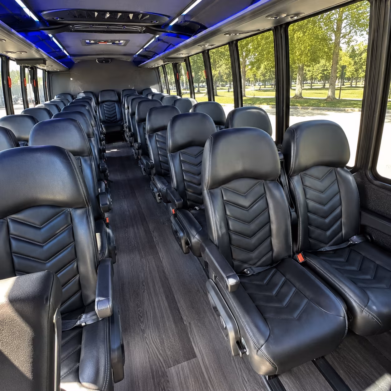 lancaster 25 passenger minibus inside