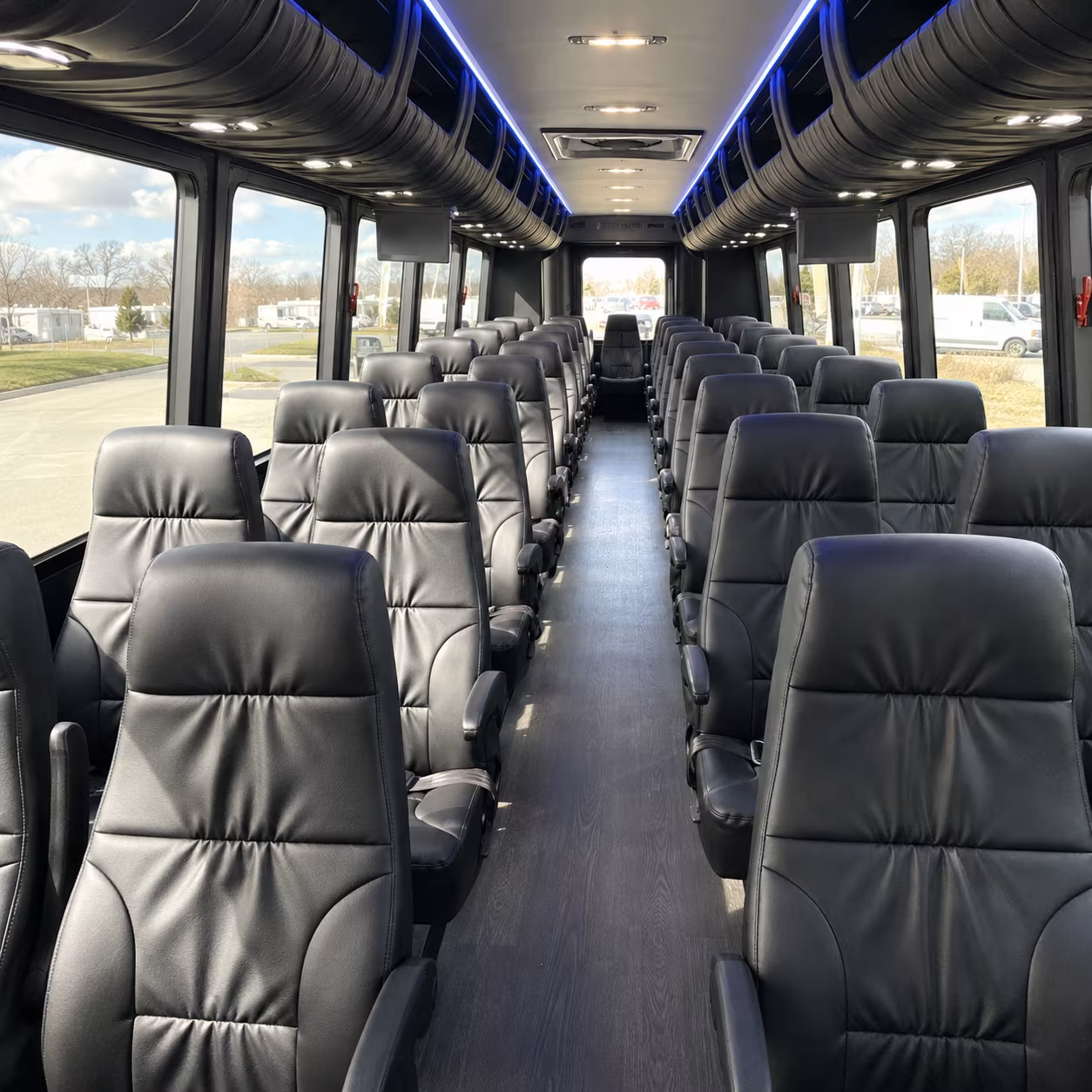lancaster 28 passenger minibus inside