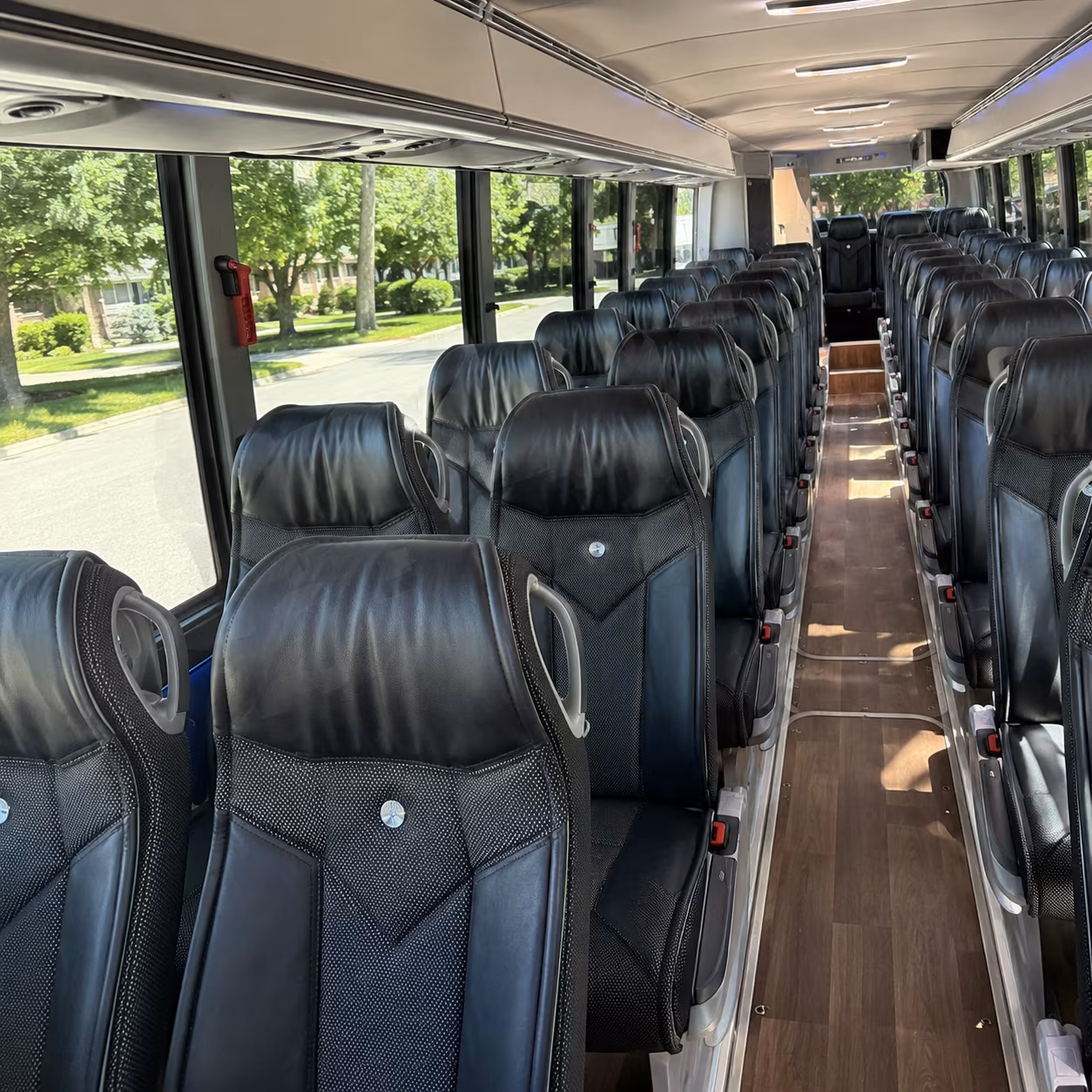 lancaster 40 passenger charter bus inside