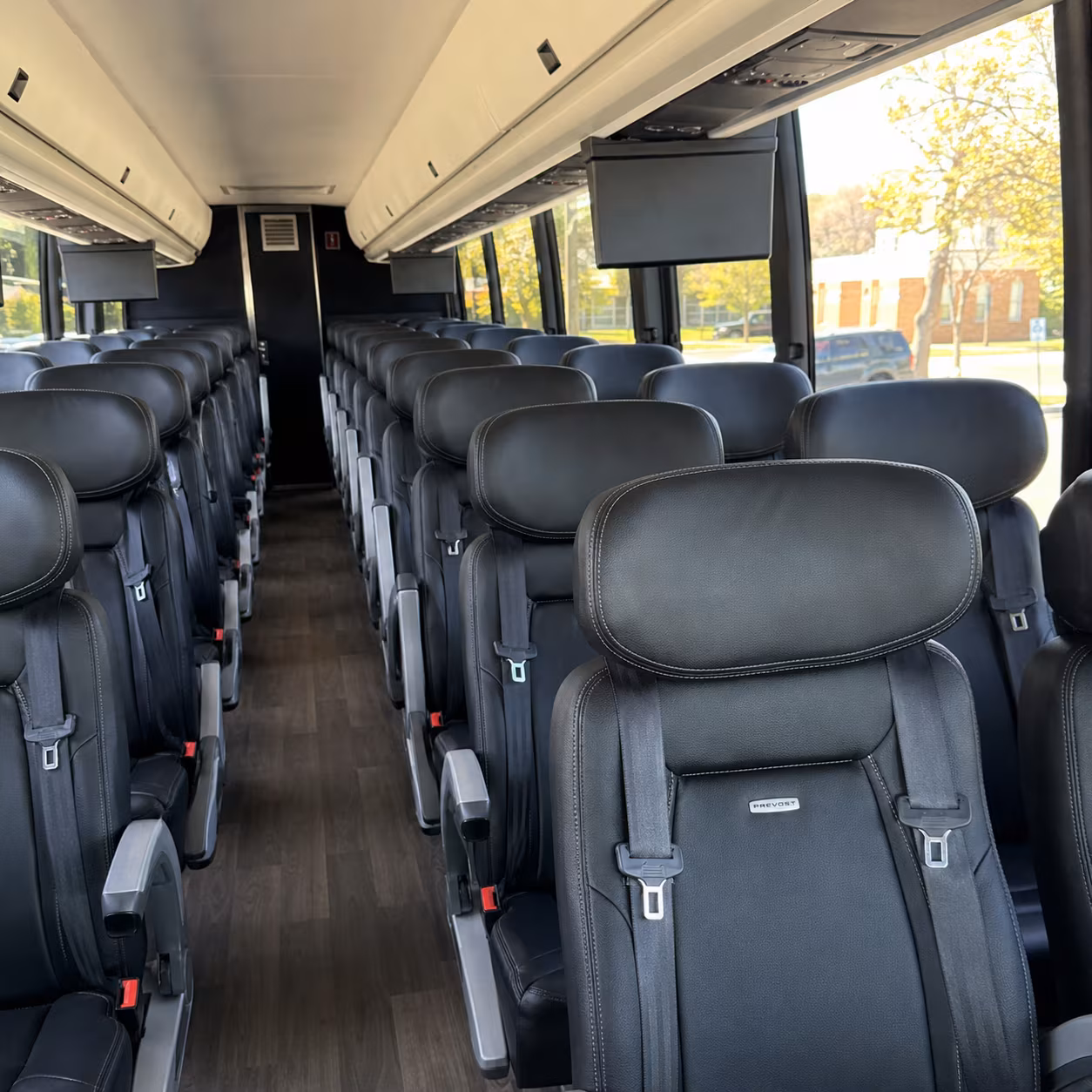 lancaster 45 passenger charter bus inside