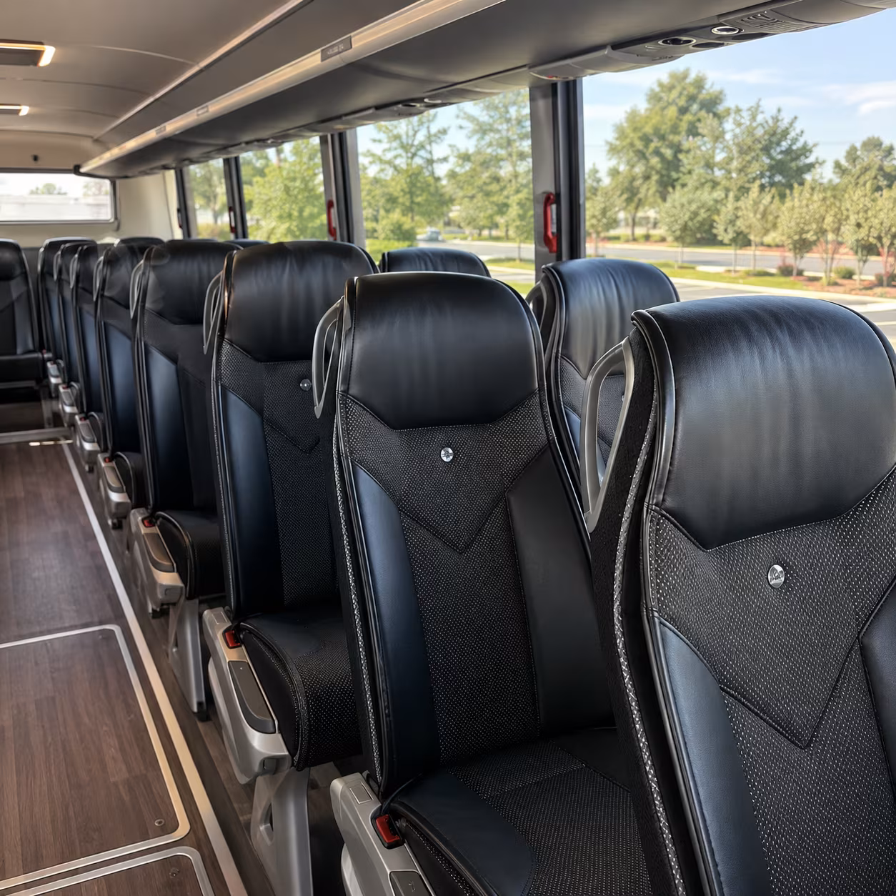 lancaster 45 passenger charter bus interior