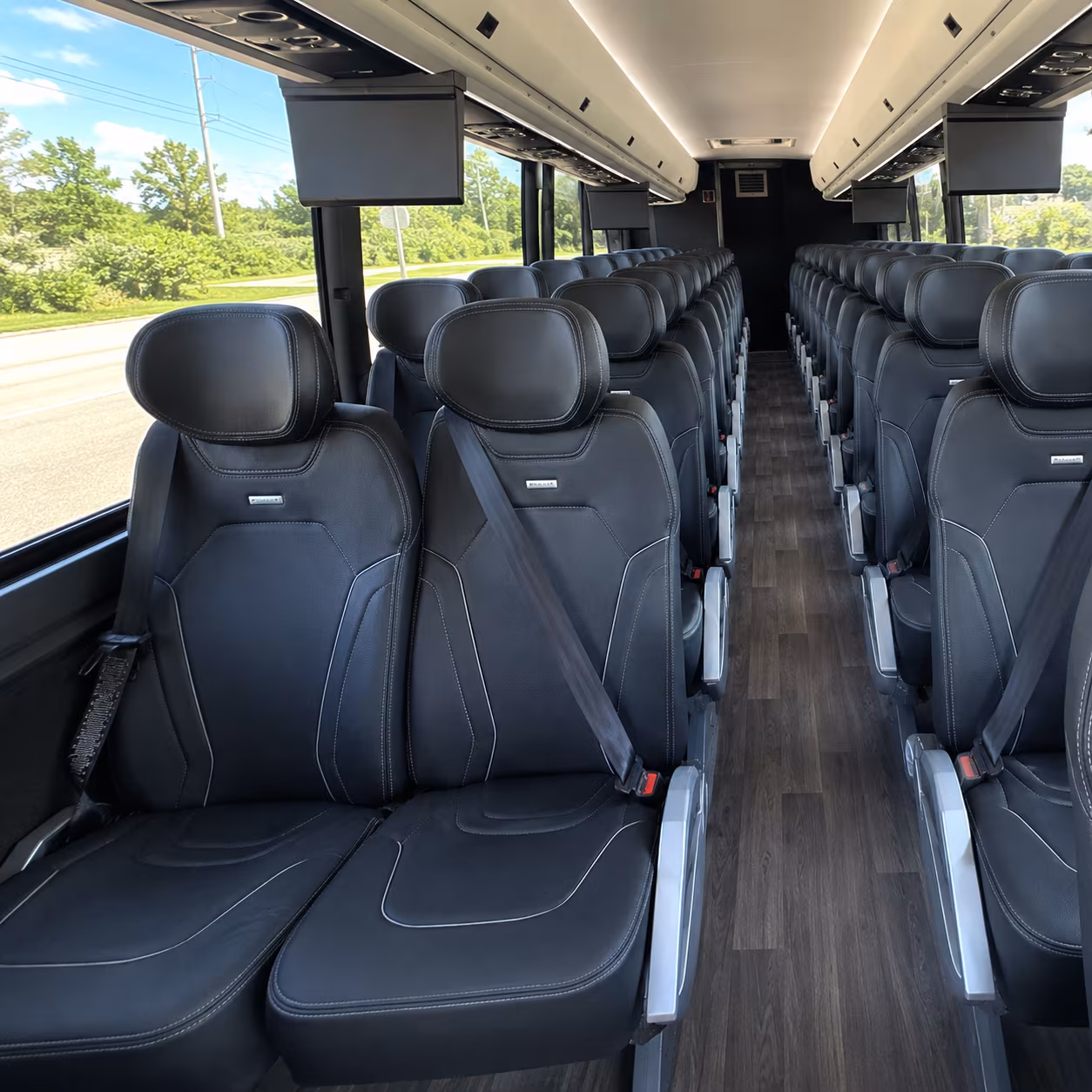 lancaster 47 passenger charter bus inside