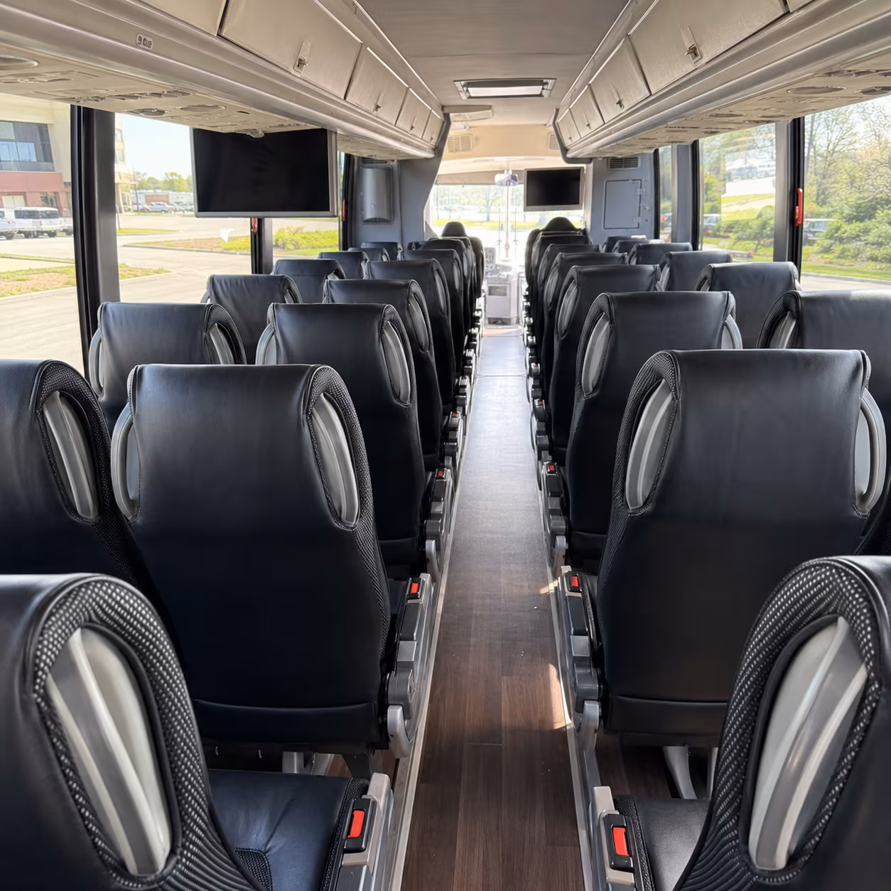 lancaster 56 passenger charter bus inside